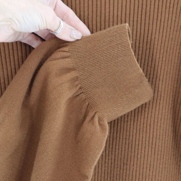 Molly Bracken Melissa Sweater Womens XL Brown Minimalist Preppy Work Modest NWT - Picture 8 of 12